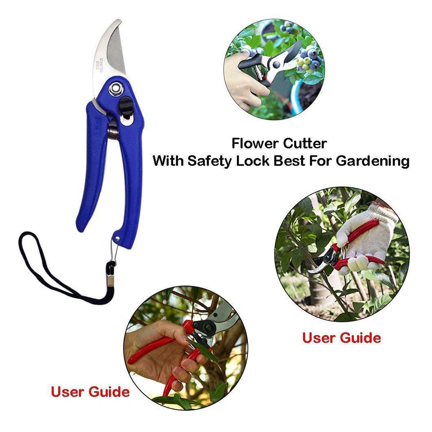 Garden Shears Pruners – Scissors for Branches, Flowers & Leaves