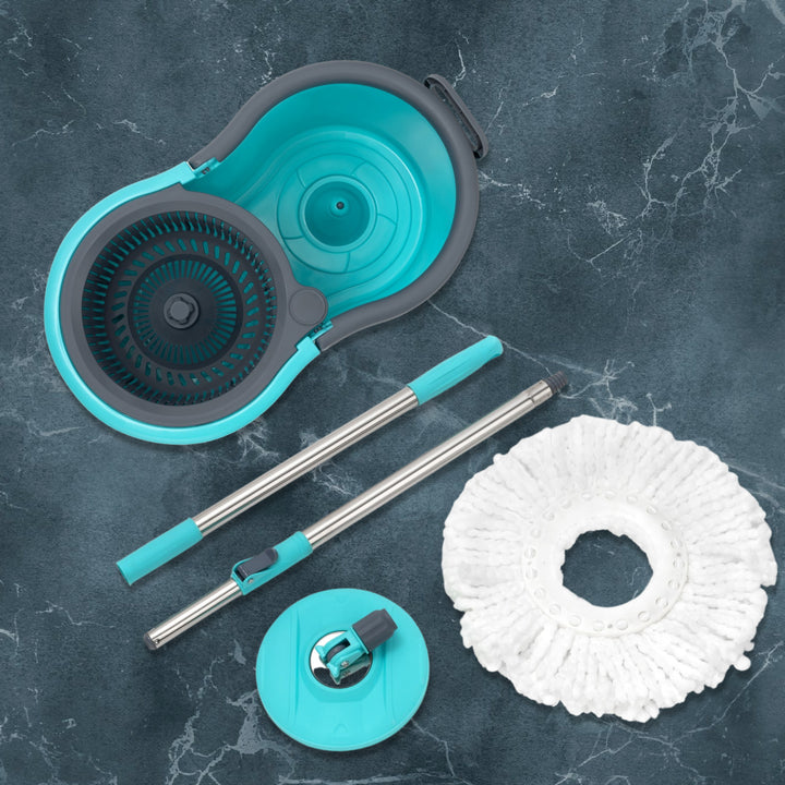 Quick Spin Mop with Plastic Bucket – Easy Wheels for Floor Cleaning