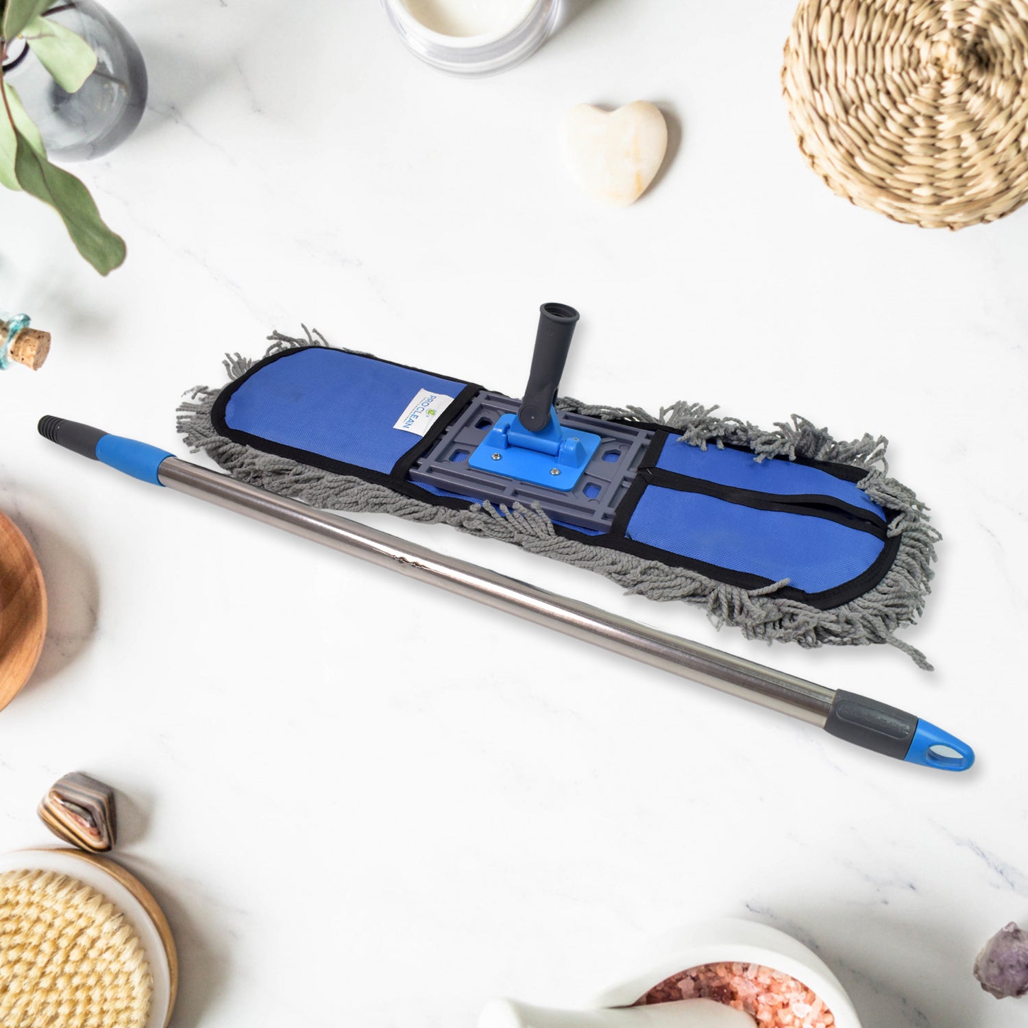 Large Wet & Dry Cotton Pad Floor Mop with Long Aluminum Handle