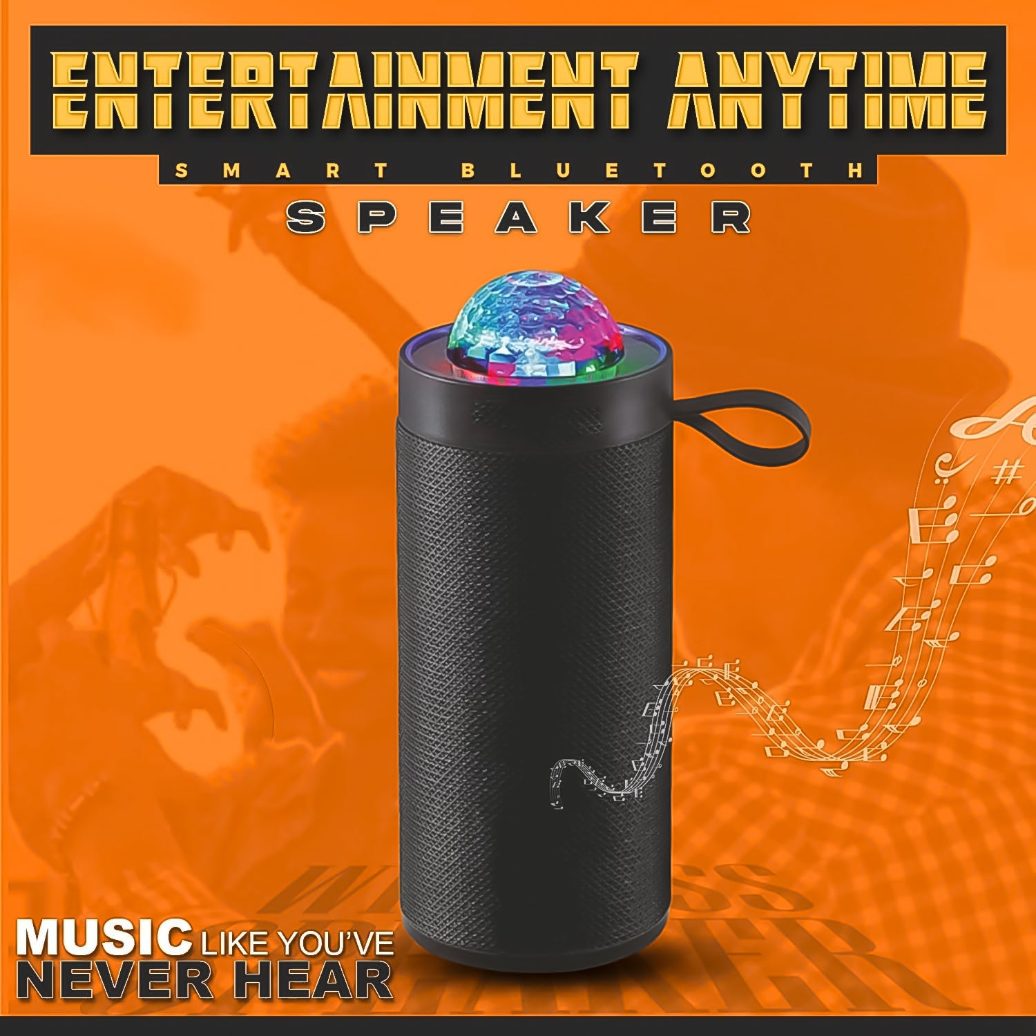 3D Disco Light Bluetooth Speaker with Sound Activation (1 Pc)
