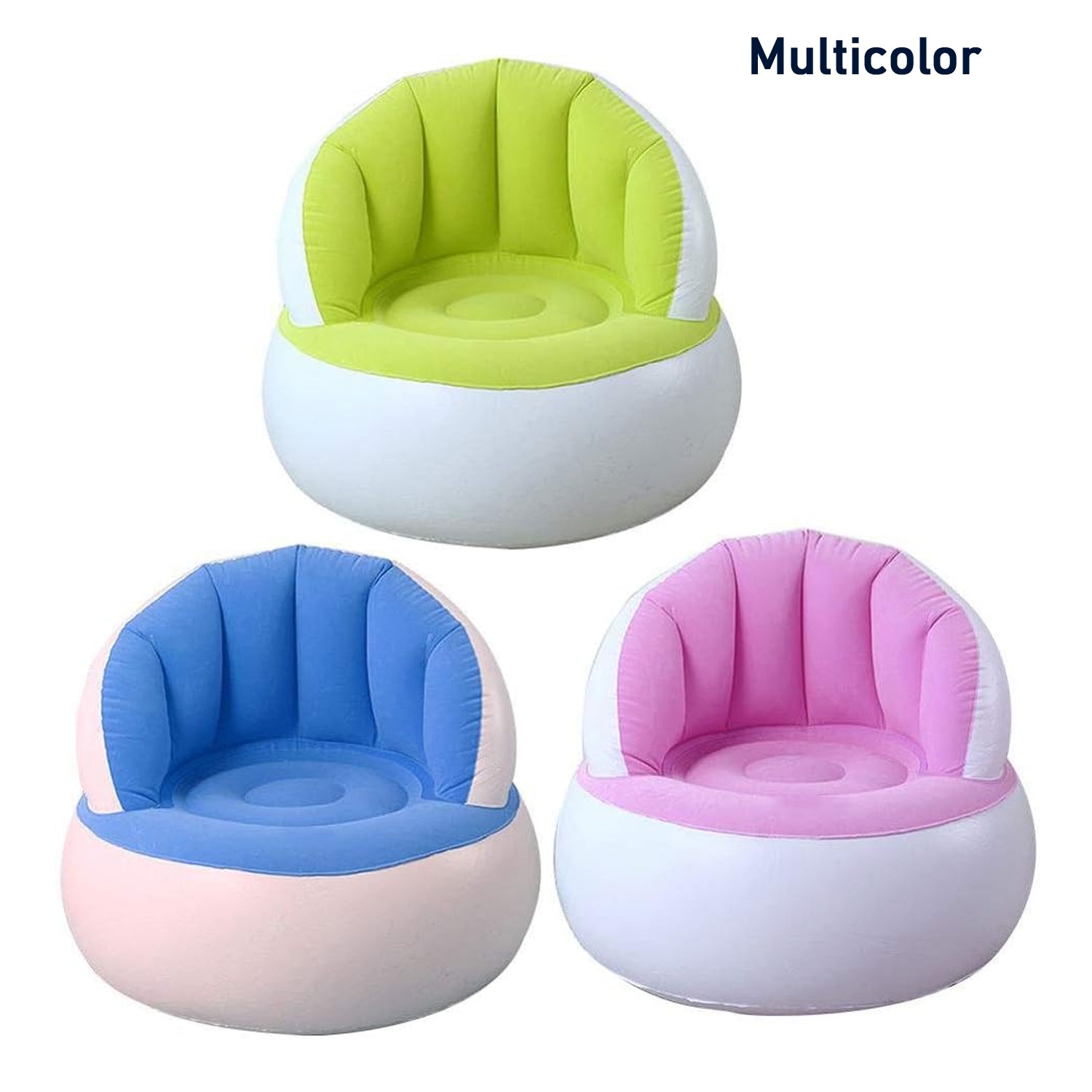 Kids Inflatable Sofa Chair with Backrest & Foot Pump (1 Set)