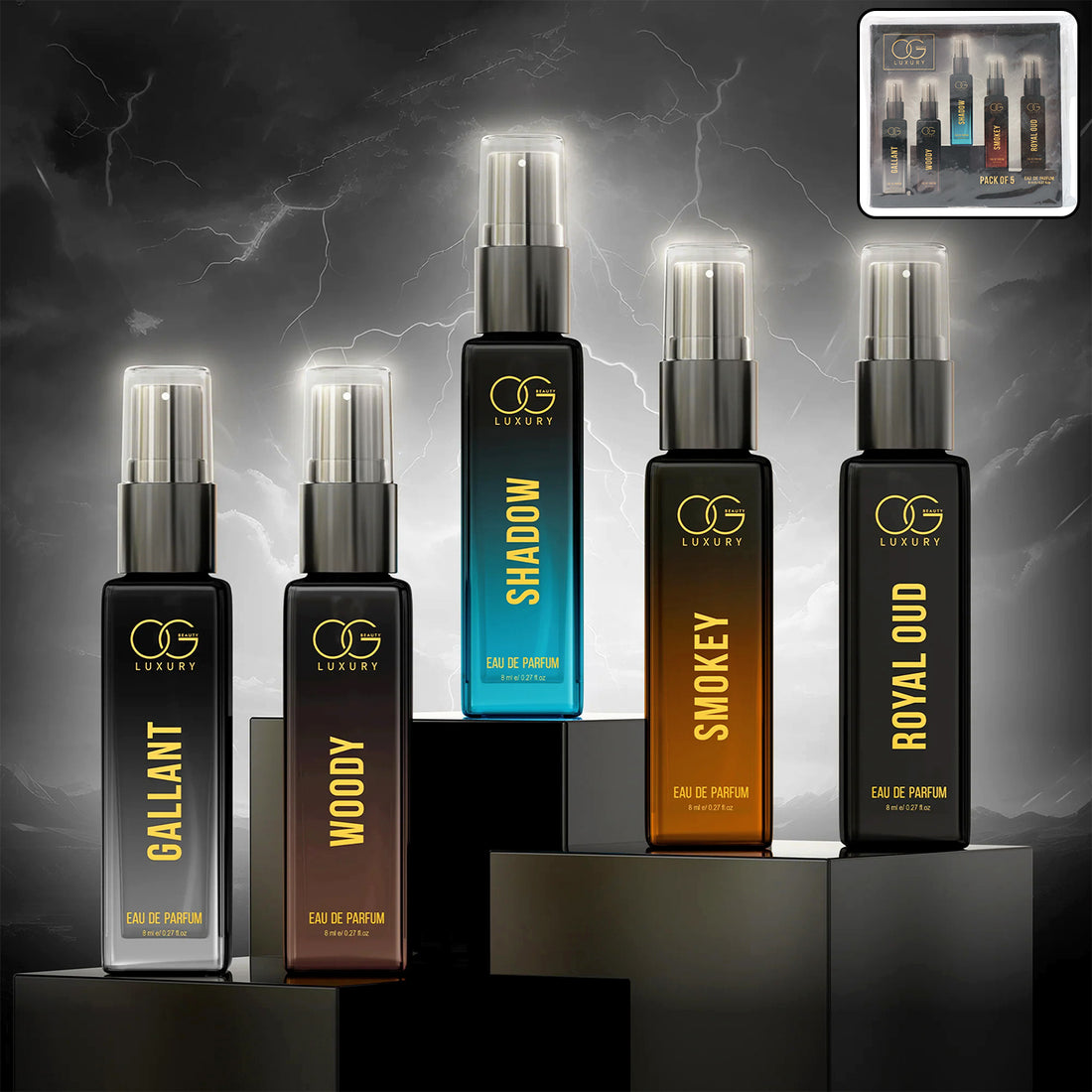 Luxury Perfume Combo Pack – 5 Mini Bottles (8ml Each)