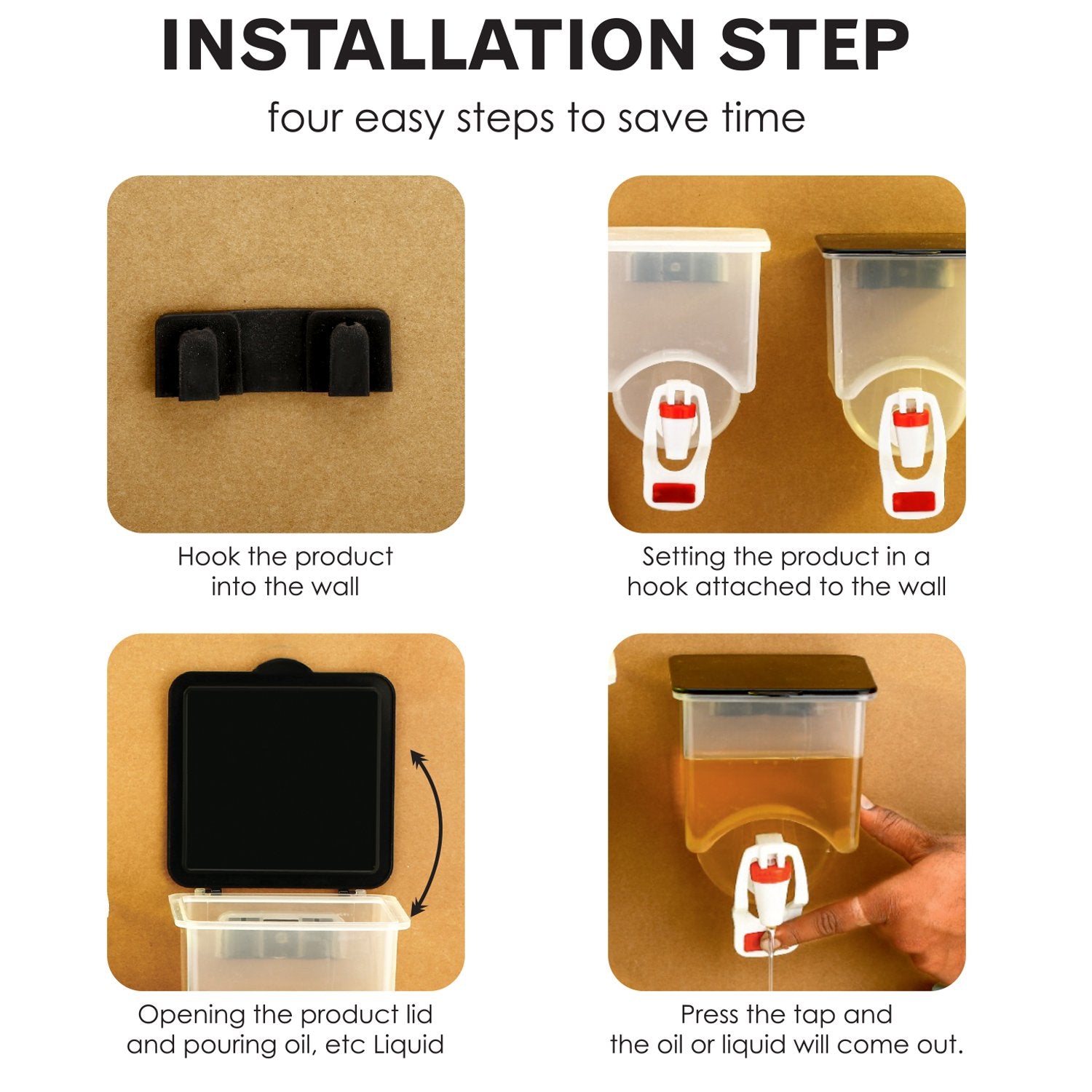 Wall Mounted Oil Dispenser Bottle – 1100ml Kitchen Storage