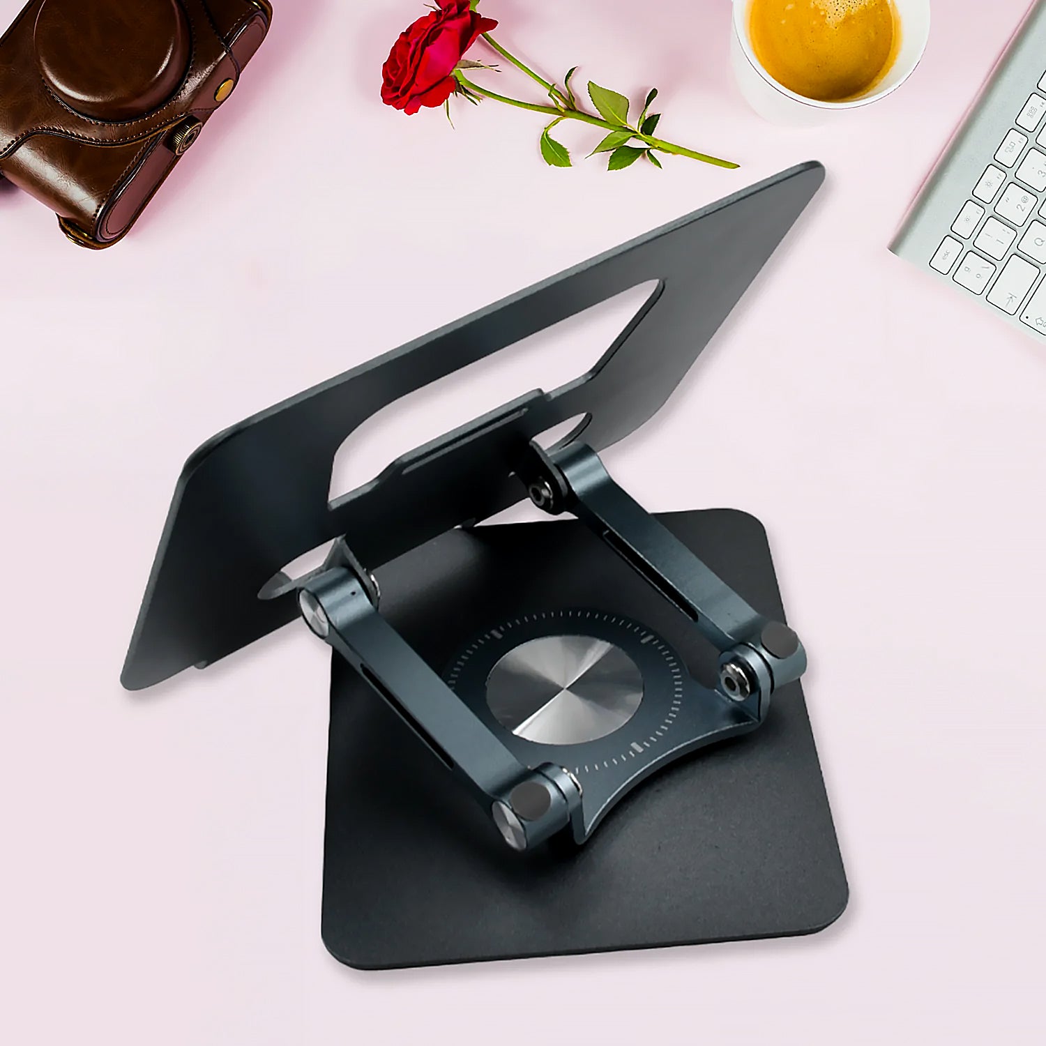 360° Rotating Aluminum Laptop Stand – Adjustable & Foldable