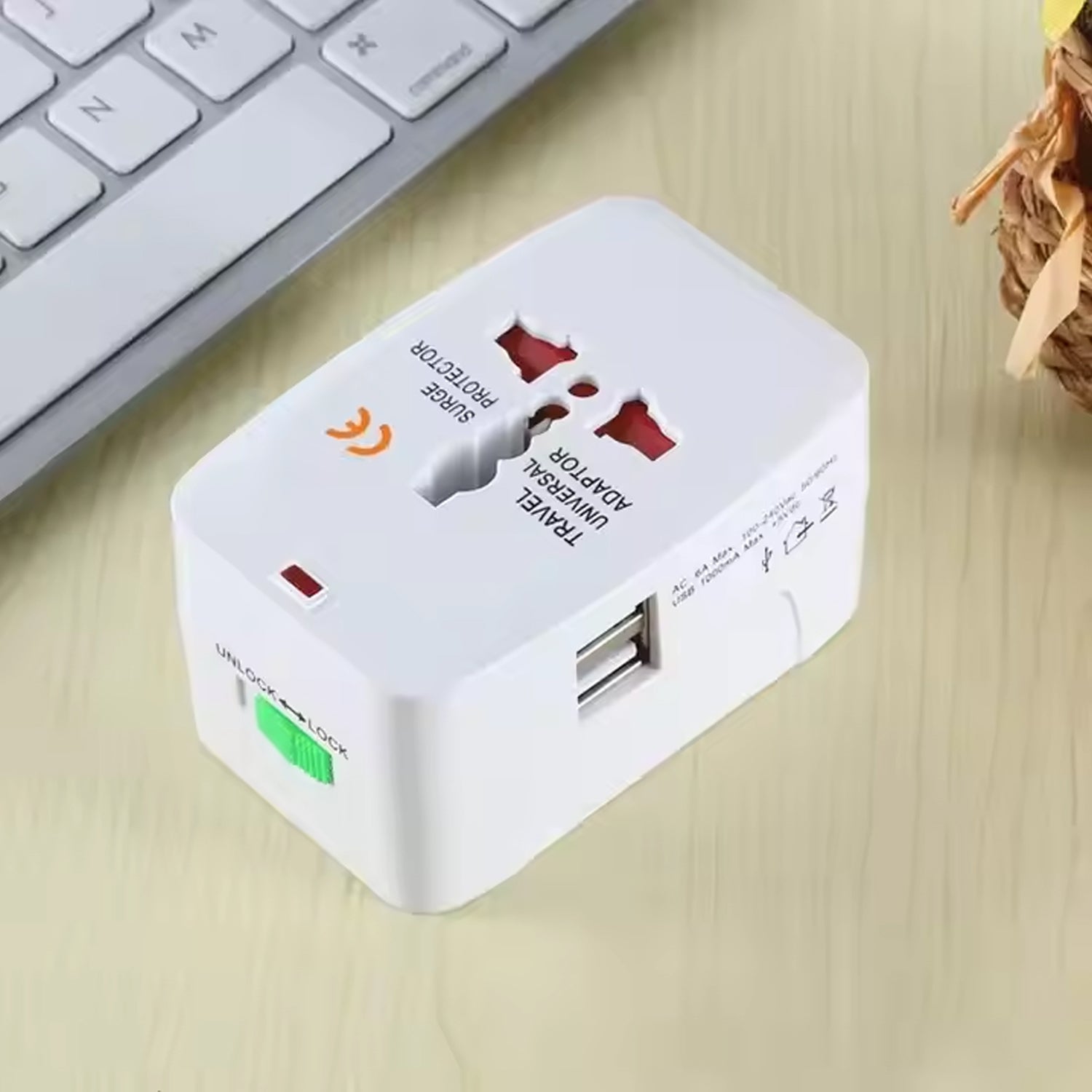 Universal Travel Adapter – Dual USB Charger Ports for International Use