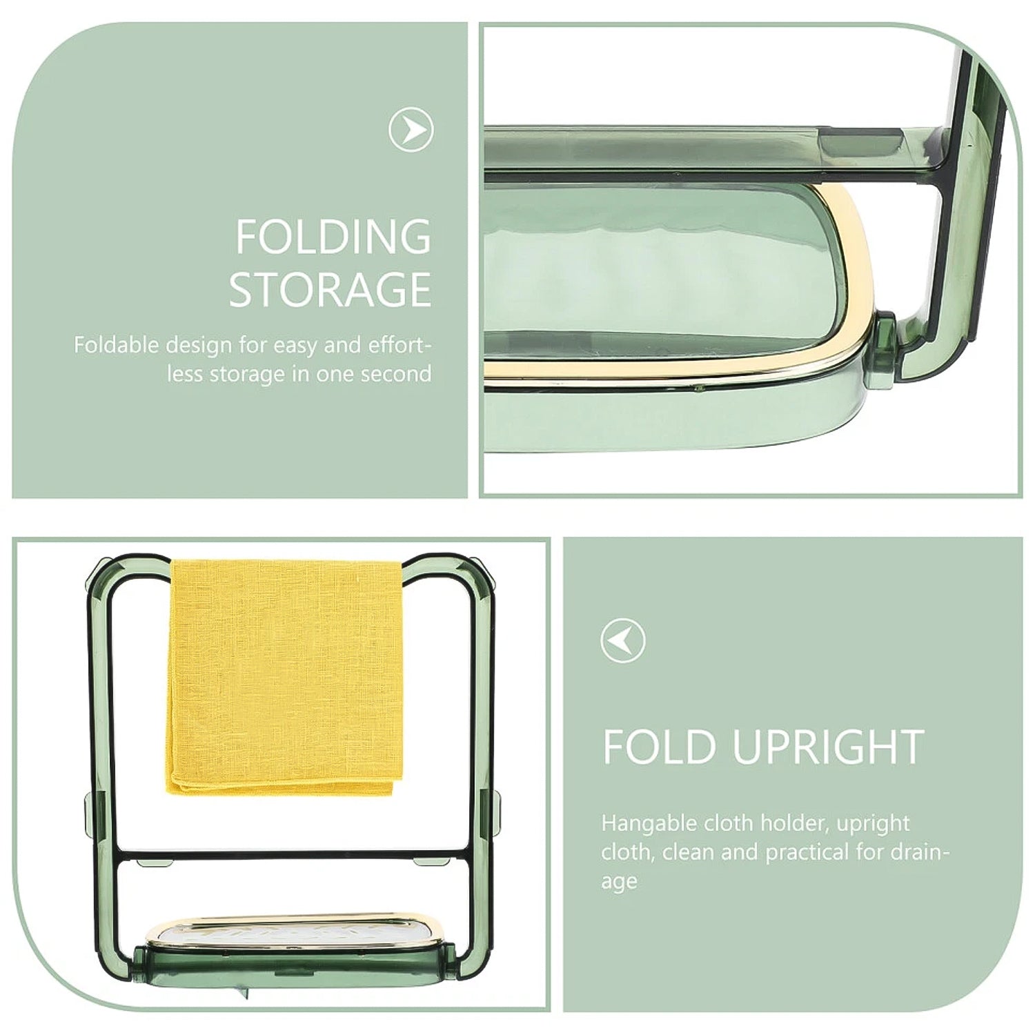 2-in-1 Self-Adhesive Towel Hanger and Soap Holder Stand (1 Pc)