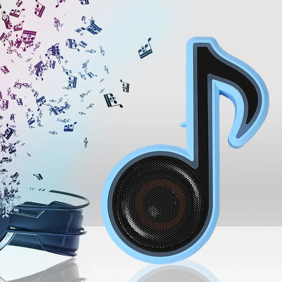 Mini Portable Music Note Speaker with LED Lights – Subwoofer Sound - fiveend.com