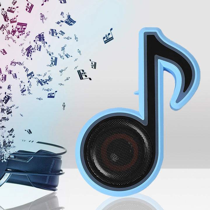 Mini Portable Music Note Speaker with LED Lights – Subwoofer Sound