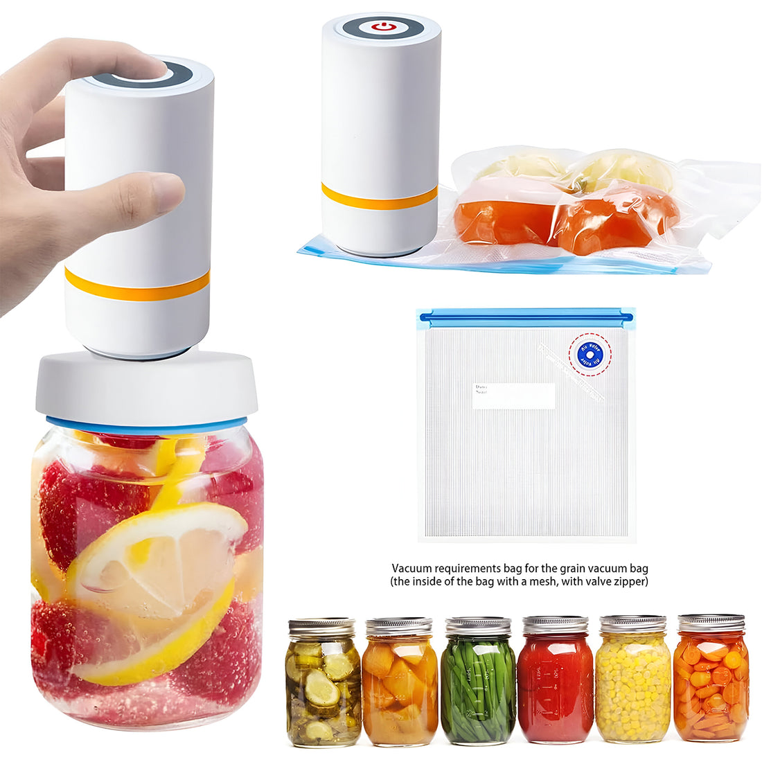 Portable USB Vacuum Sealer Machine – Rechargeable & Compact (1 Pc)