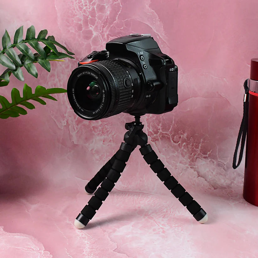 Flexible Mini Tripod Stand for Cameras and Smartphones (1 Pc)