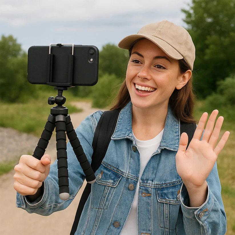 Flexible Mini Tripod Stand for Cameras and Smartphones (1 Pc)
