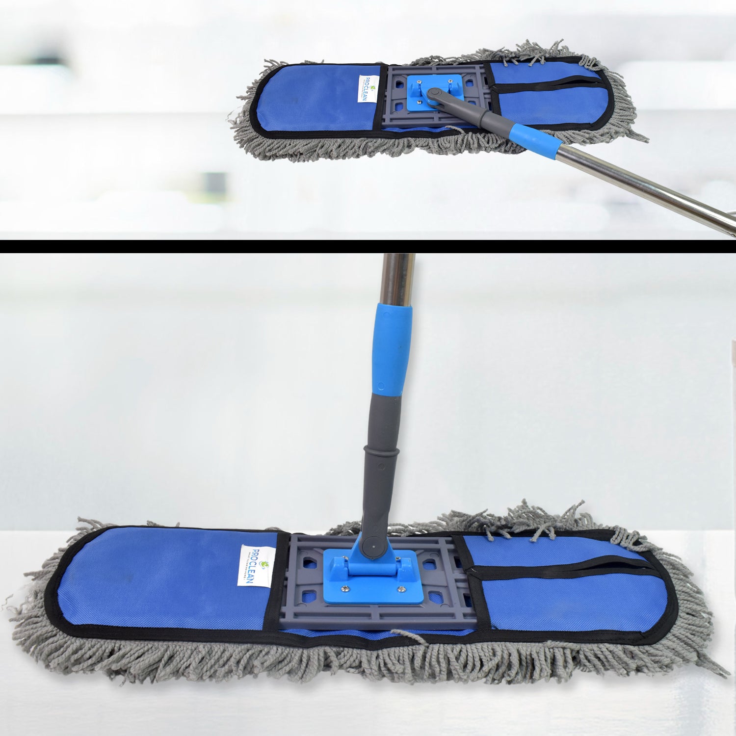 Large Wet & Dry Cotton Pad Floor Mop with Long Aluminum Handle