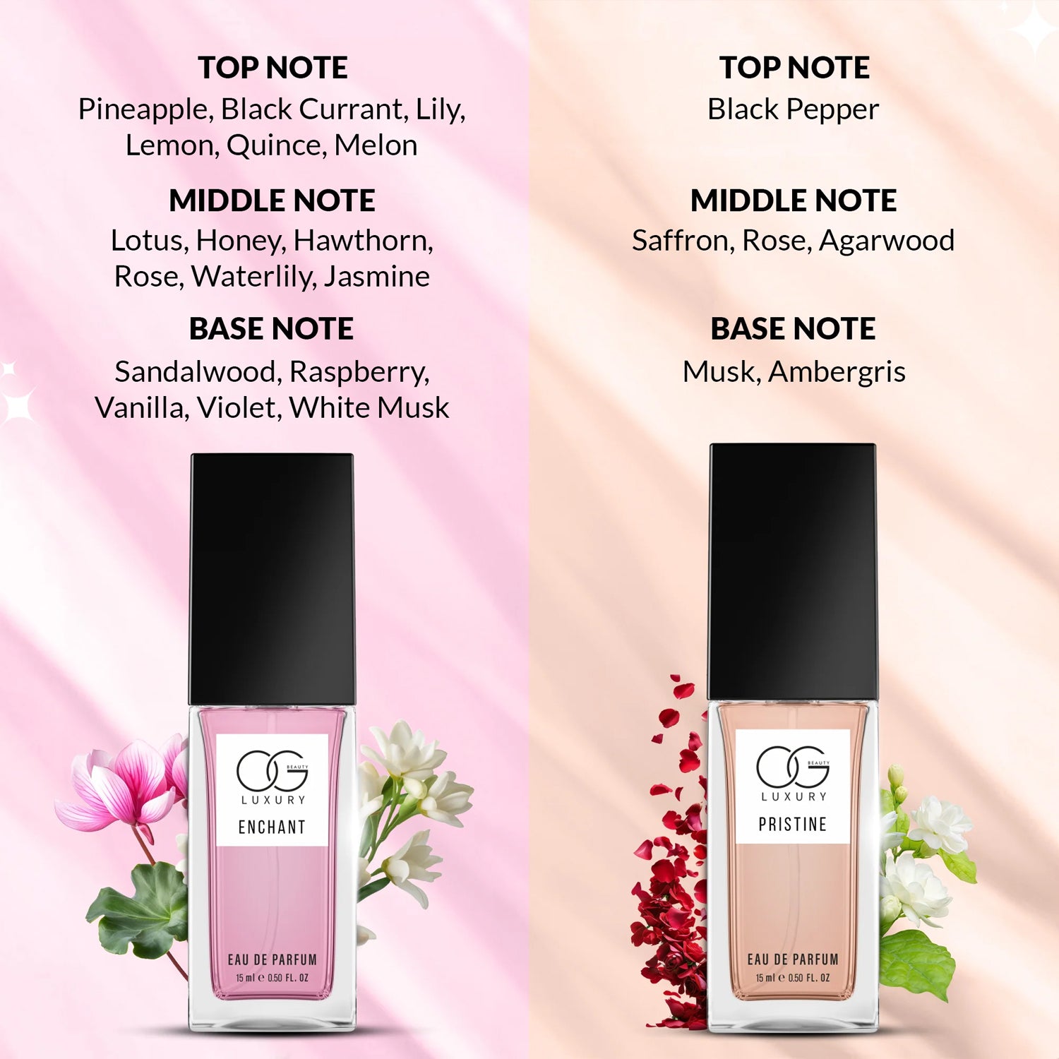 OG Beauty Luxury Pure Elegance Eau De Perfume – 4-Piece Set (15ml)