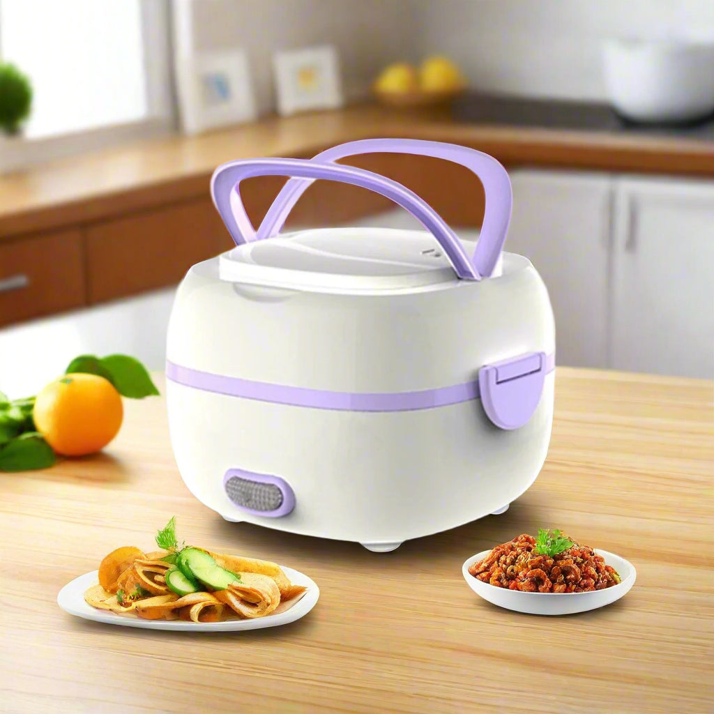 Electric Lunch Box – Portable Food Warmer, Stainless Steel Compartments