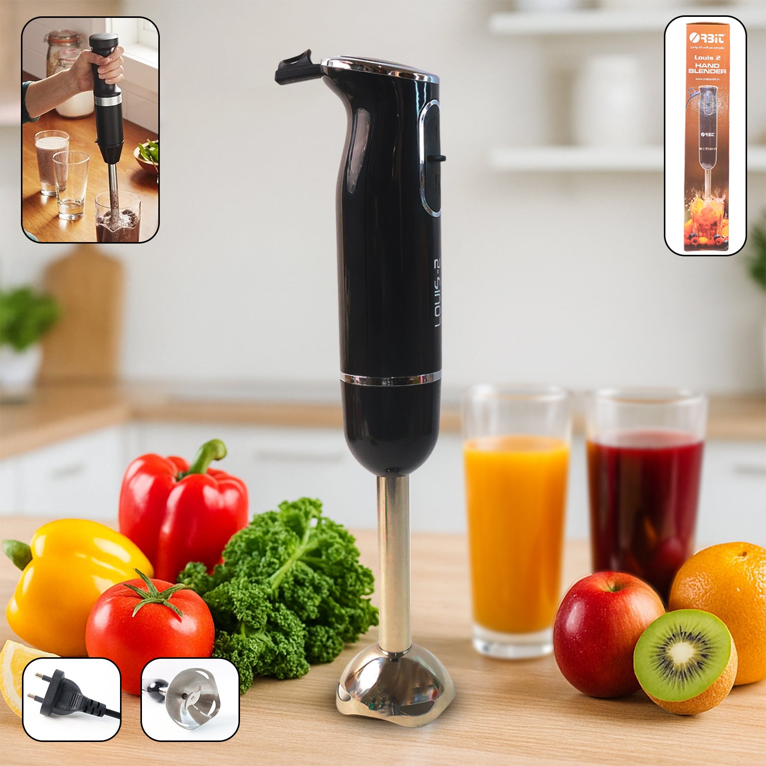 Orbit Electric Hand Blender with Stainless Steel Blade (1 Pc)