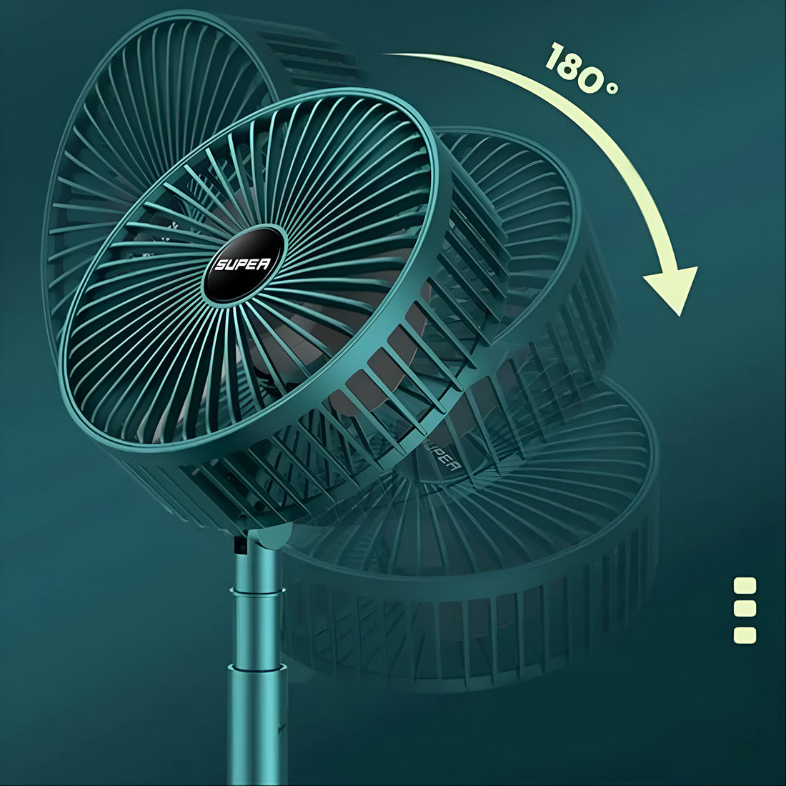 Telescopic Electric Desktop Fan – Adjustable, Foldable & Portable