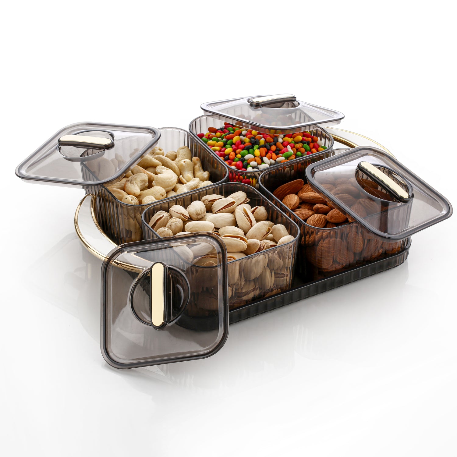 Luxury Delight 4-Piece Dry Fruit Storage Box Set – Elegant Design