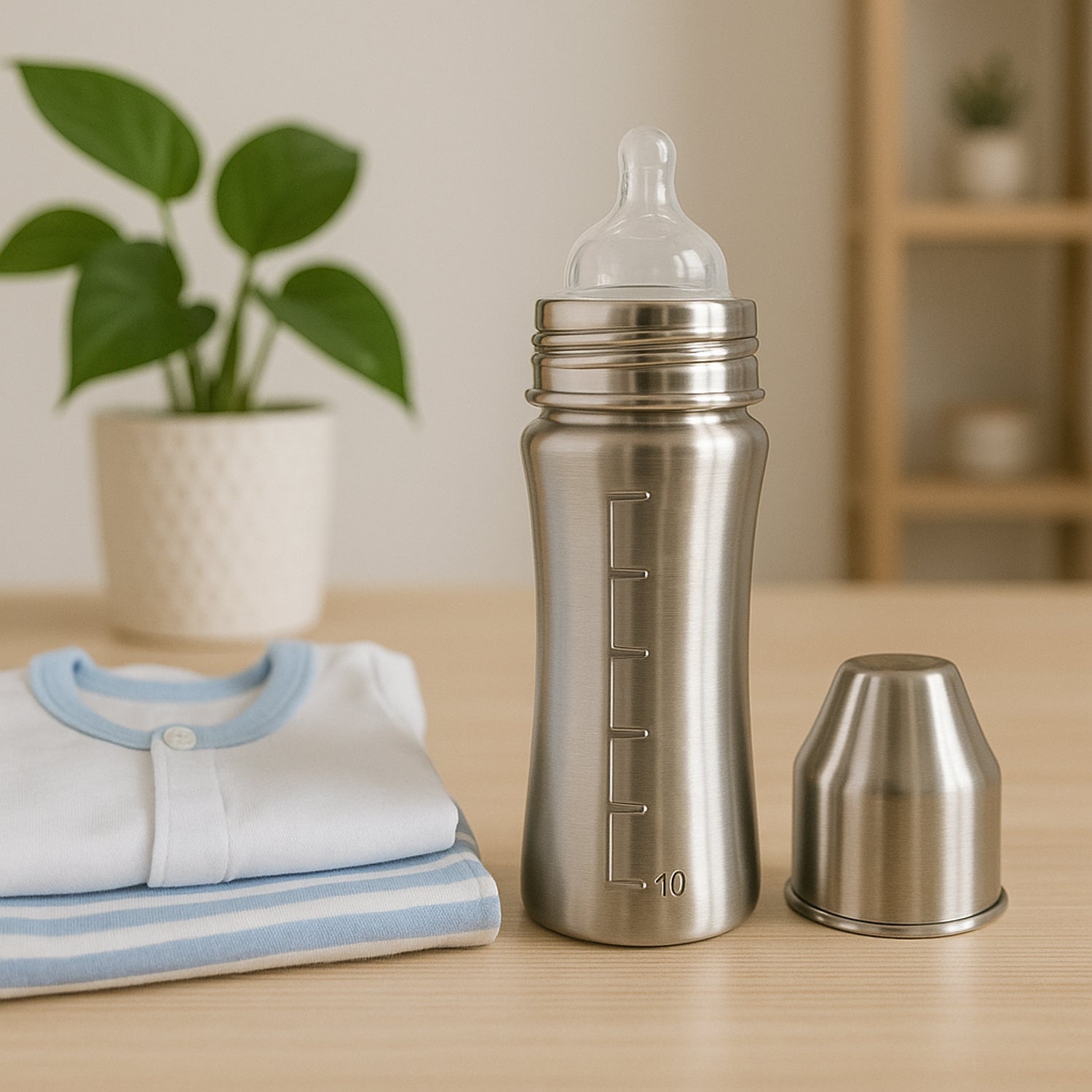 Ganesh Stainless Steel Baby Feeding Bottle – 250ml, BPA-Free