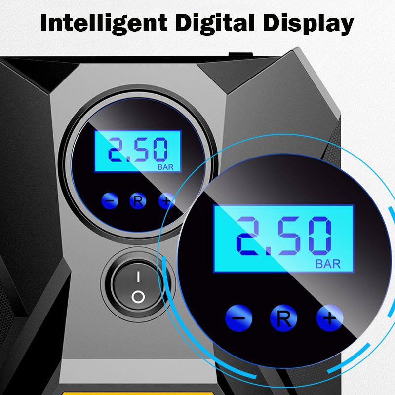 Portable Digital Tyre Inflator and Car Air Compressor Pump