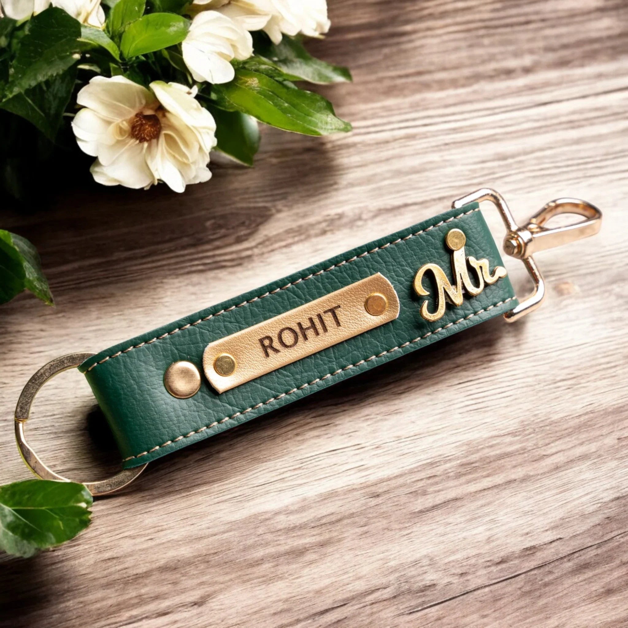 Premium Leather Hook Keychain – Stylish Car & Bike Key Holder