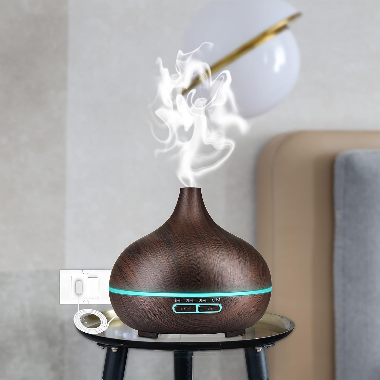 Aromatherapy Humidifier with 7 LED Colors & Remote Control (500ml)