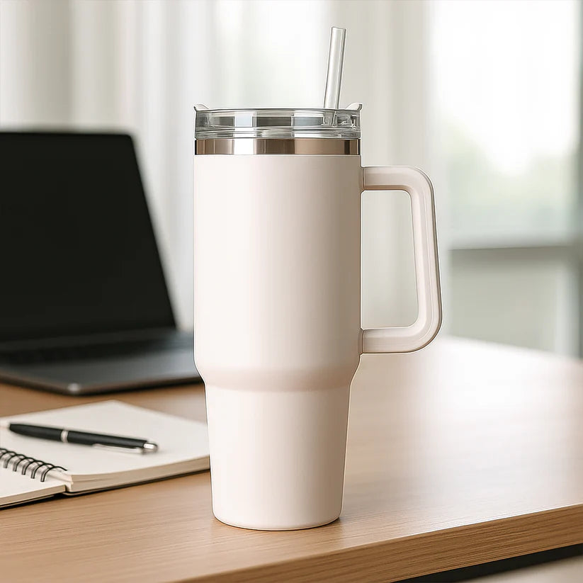 1.2L Stainless Steel Vacuum Tumbler with Leakproof Lid – Travel Mug