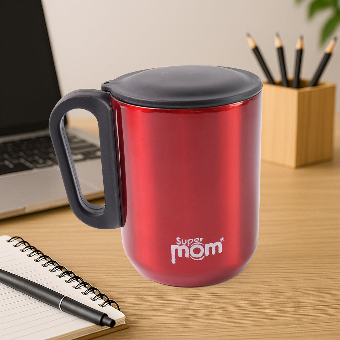 Stainless Steel Coffee Mug – Metallic Finish, 300ml (1 Pc)