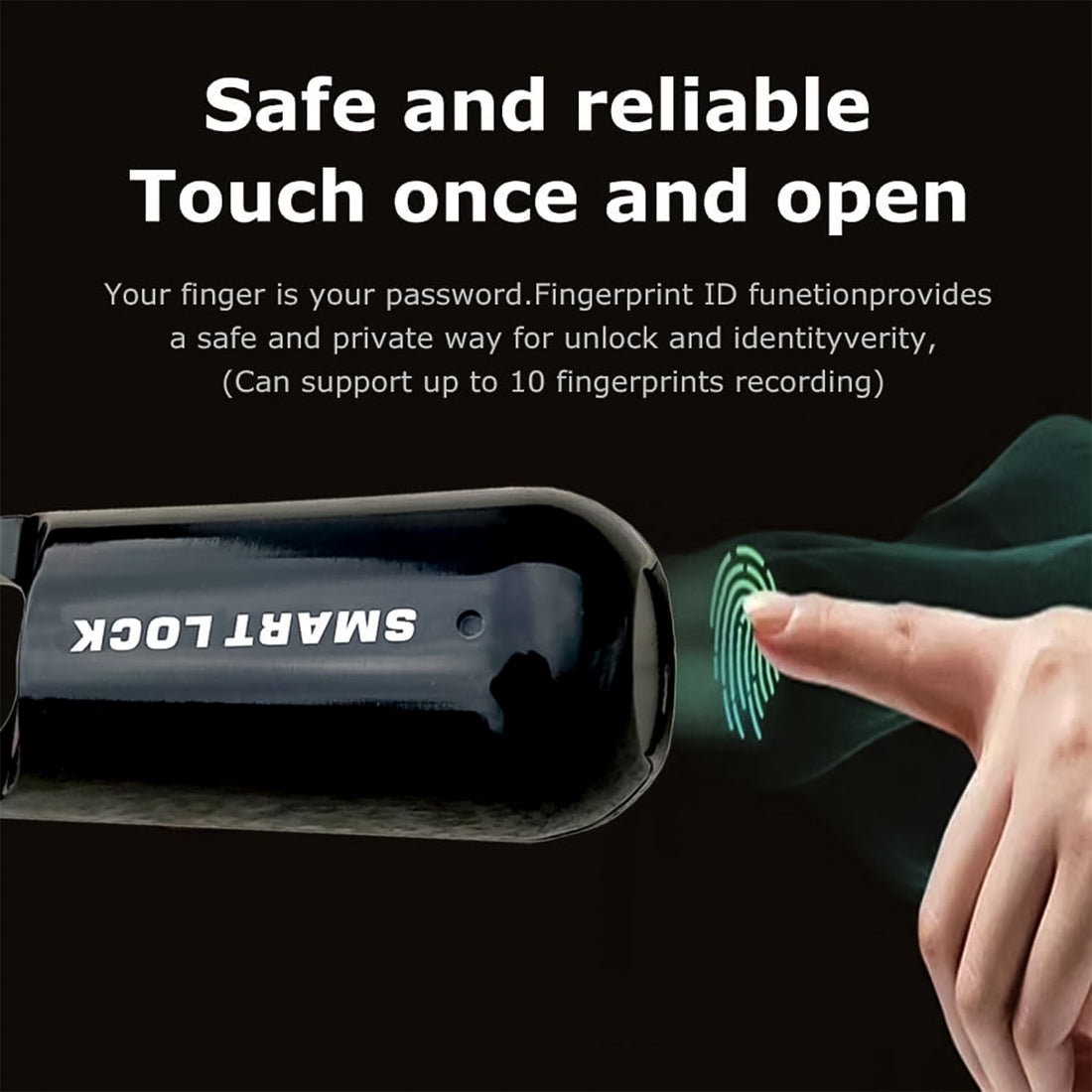 Small USB Rechargeable Smart Fingerprint Padlock for Lockers