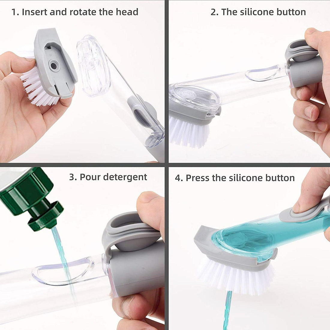 Automatic Liquid Dispenser Dish Brush Scrubber – Efficient Cleaning Tool