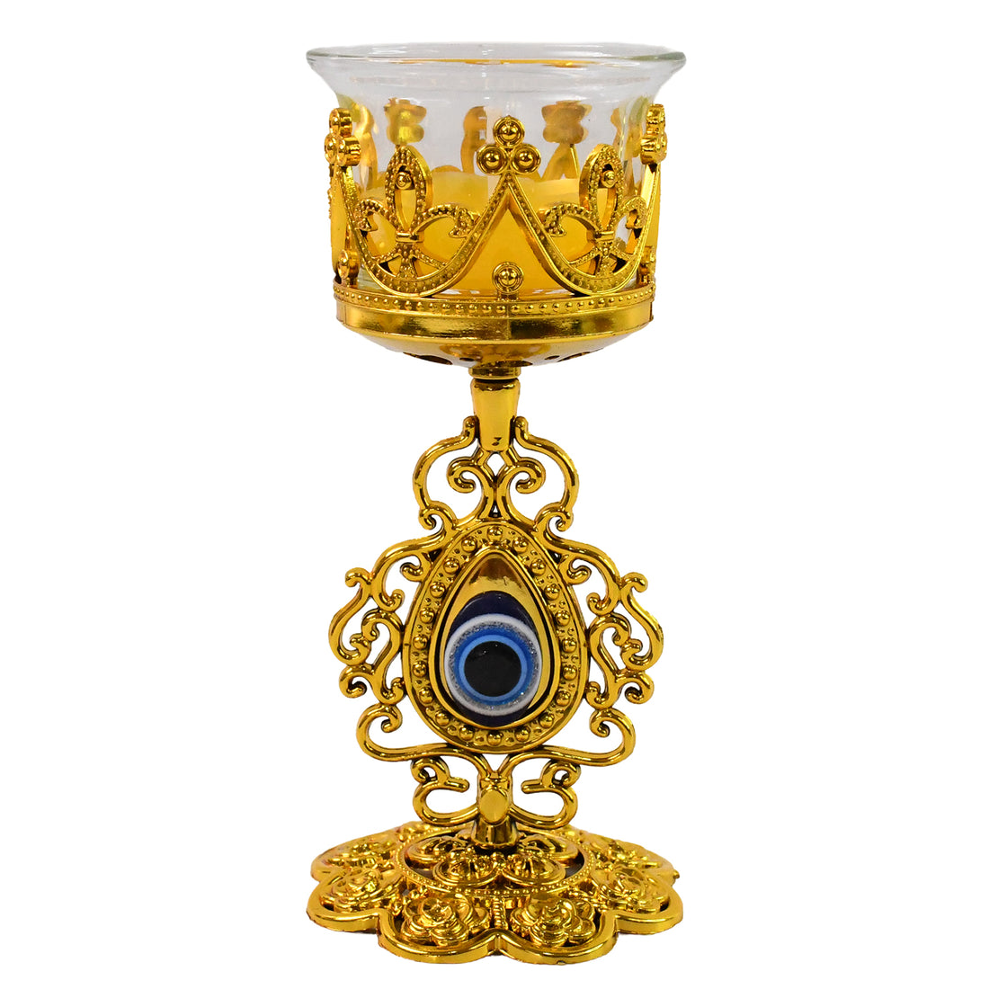 Flower Diwali Candle Holder with Plastic Stand – Decorative (1 Set)