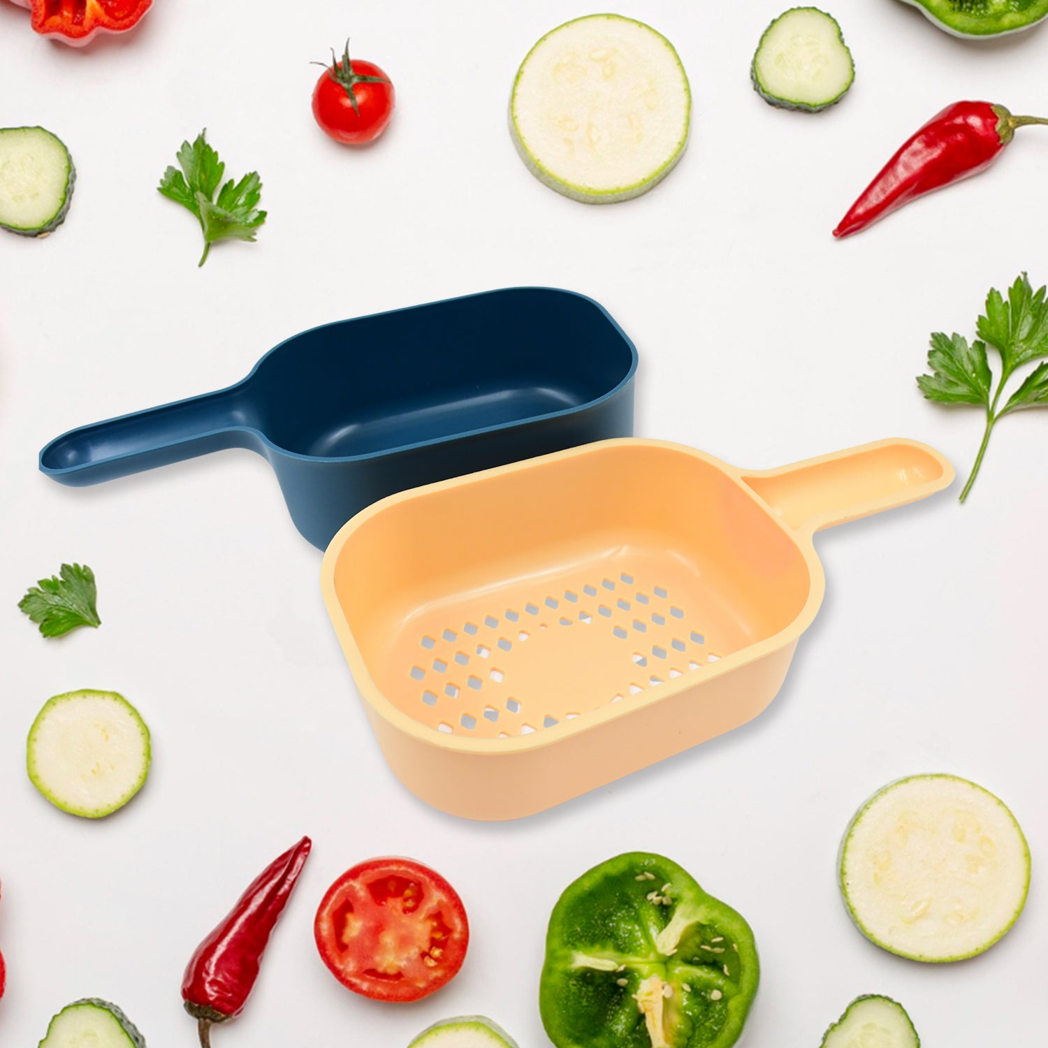 Vegetable Slicer Cutter – 6 Blades with Container & Handle (1 Set)