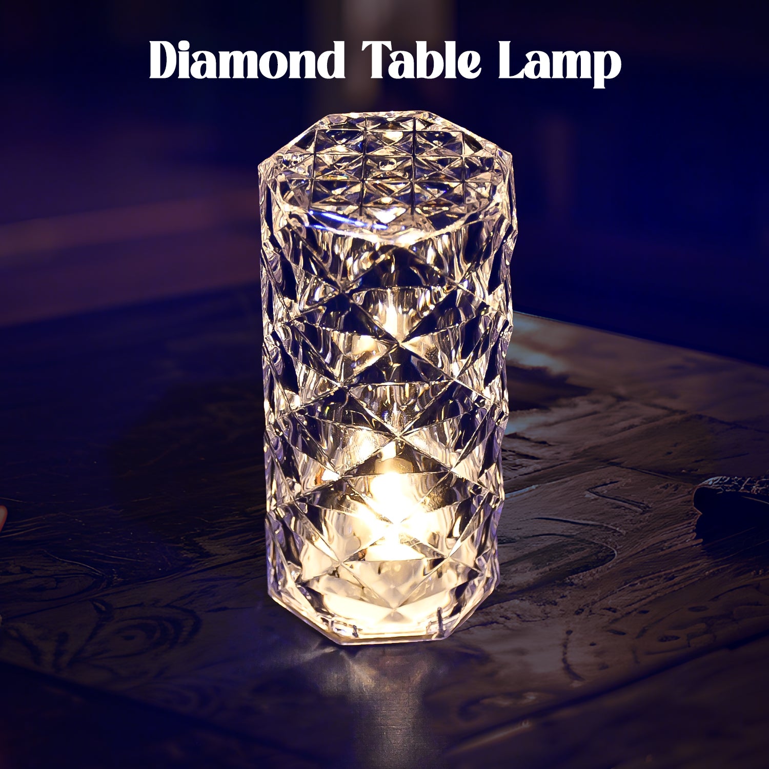 Diamond Crystal Table Lamp – Elegant Candlelight Decor
