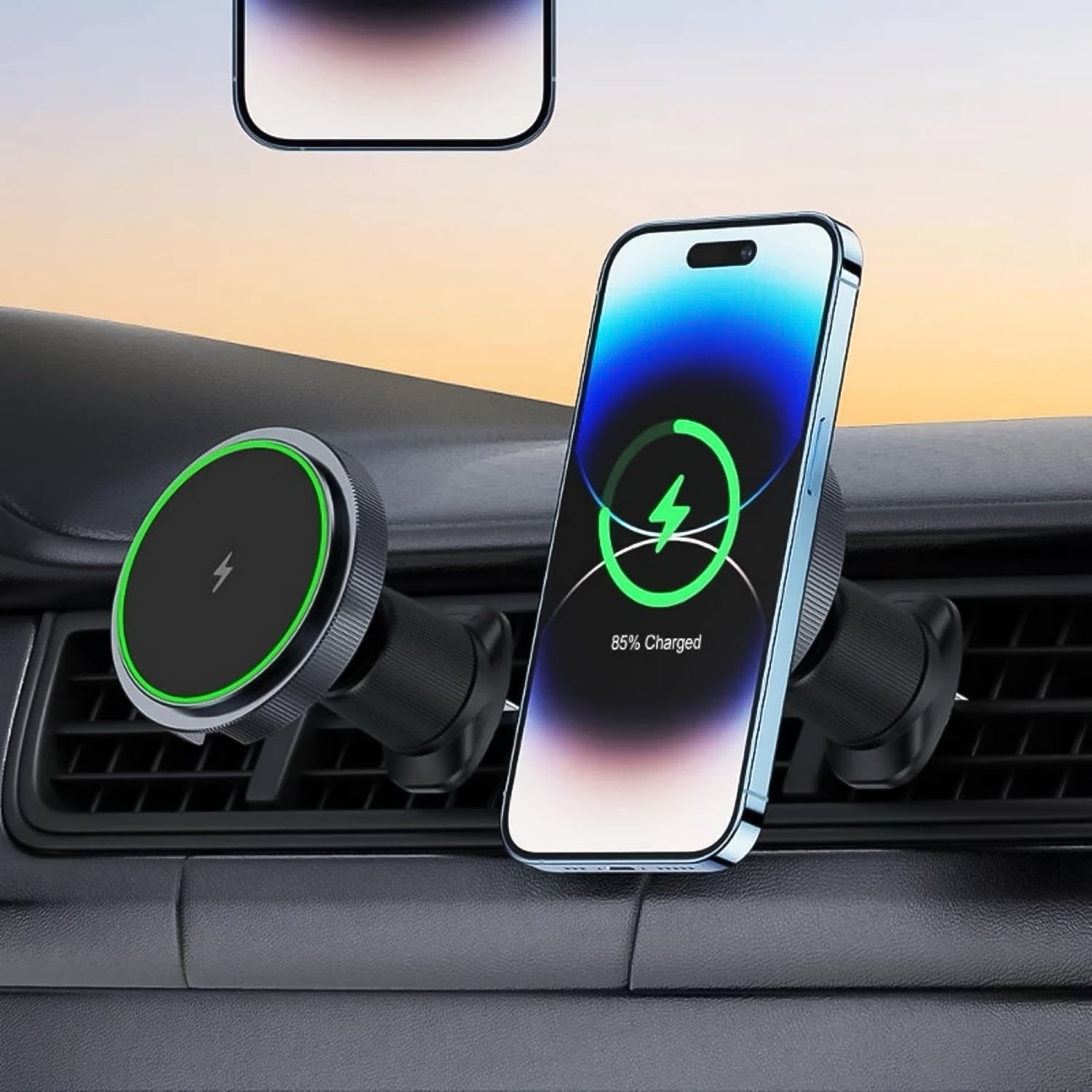 Magnetic Phone Mount – Wireless Charger with Music Sync Lights