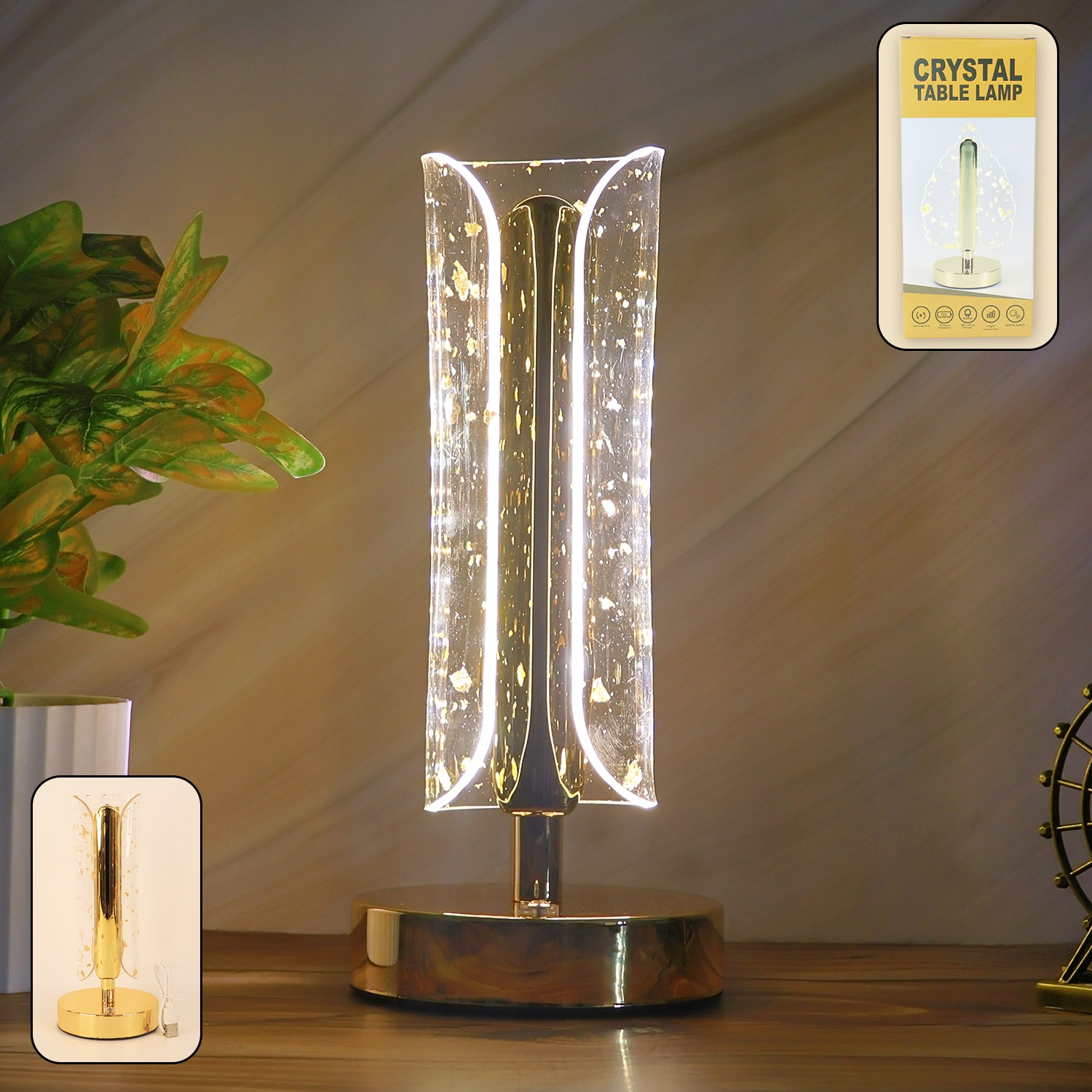 Elegant Crystal Table Lamp – Stylish Home Décor Accent