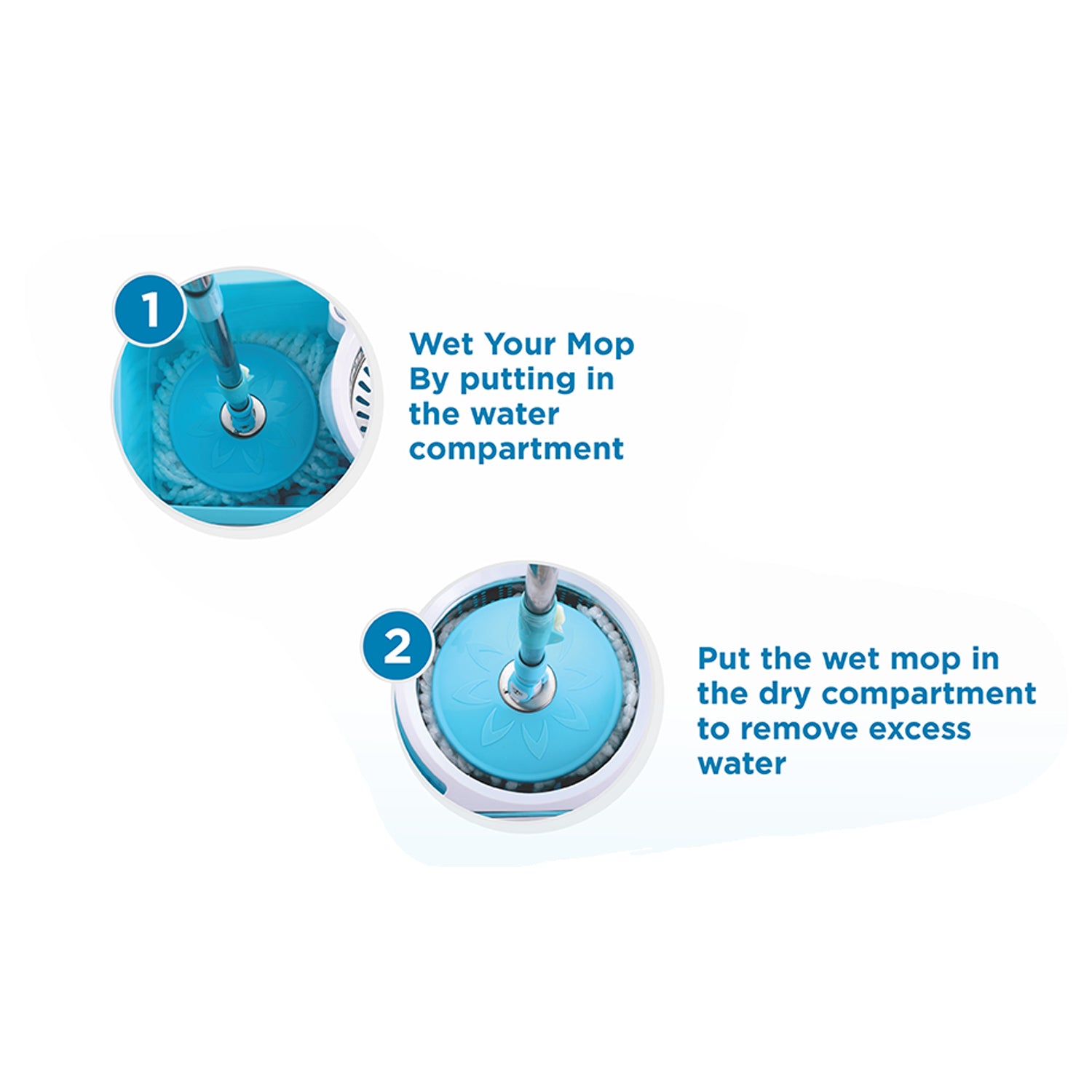 Spin Mop with Big Wheels & Auto Fold Handle – 360° Cleaning Mop