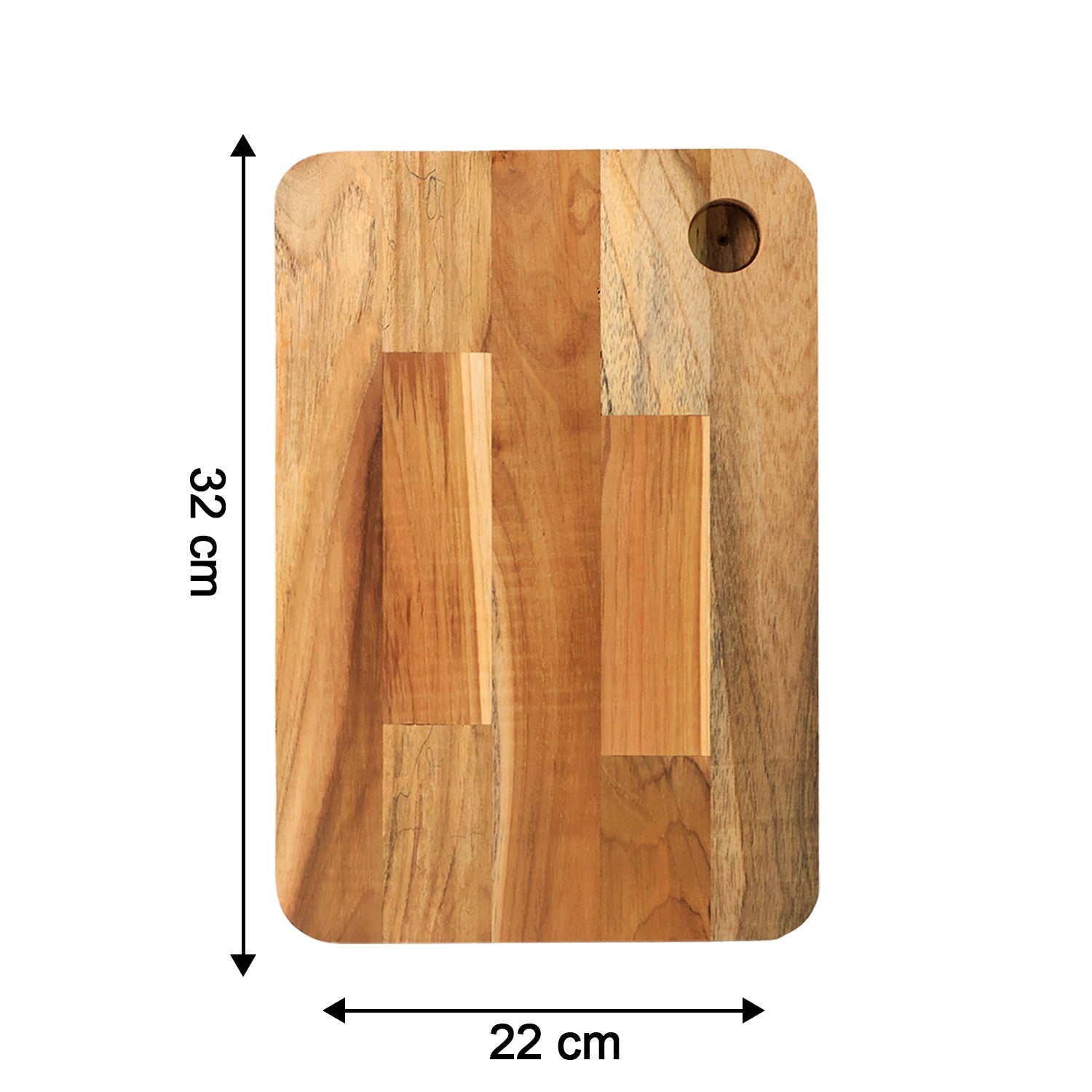 Apex Steel Oak Cutting Board with Wooden Handle – Medium Size (1 Pc)