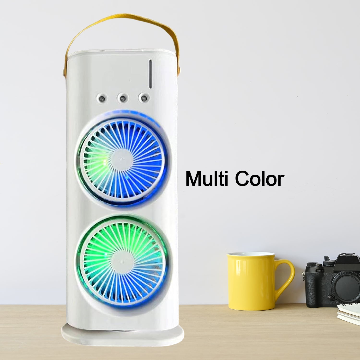 Desktop Double-Head Electric Fan – Powerful Air Cooler with Remote (1 Pc)