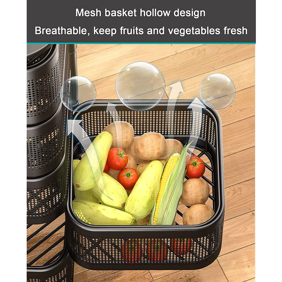 Metal Kitchen Trolley Rack with Wheels – 3 or 4 Layer Storage