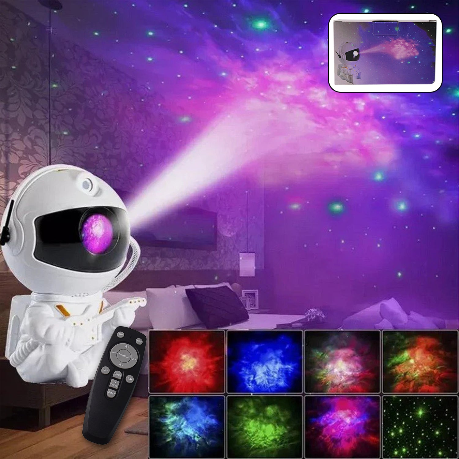 Premium Astronaut Galaxy Projector Night Light with Remote Control – Starry Sky Display
