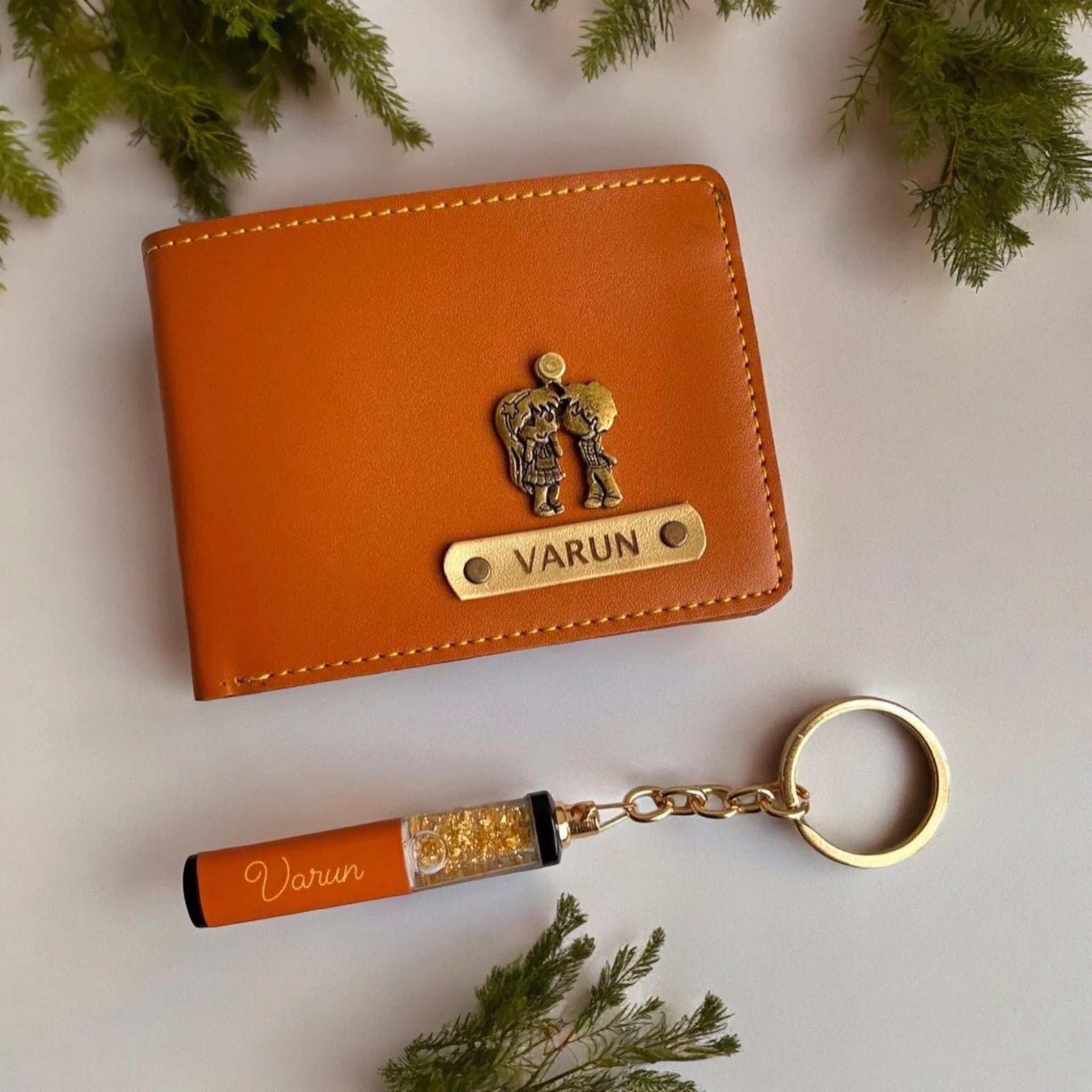 Men’s Wallet with Glitter Keychain – Stylish Gift Set for Him