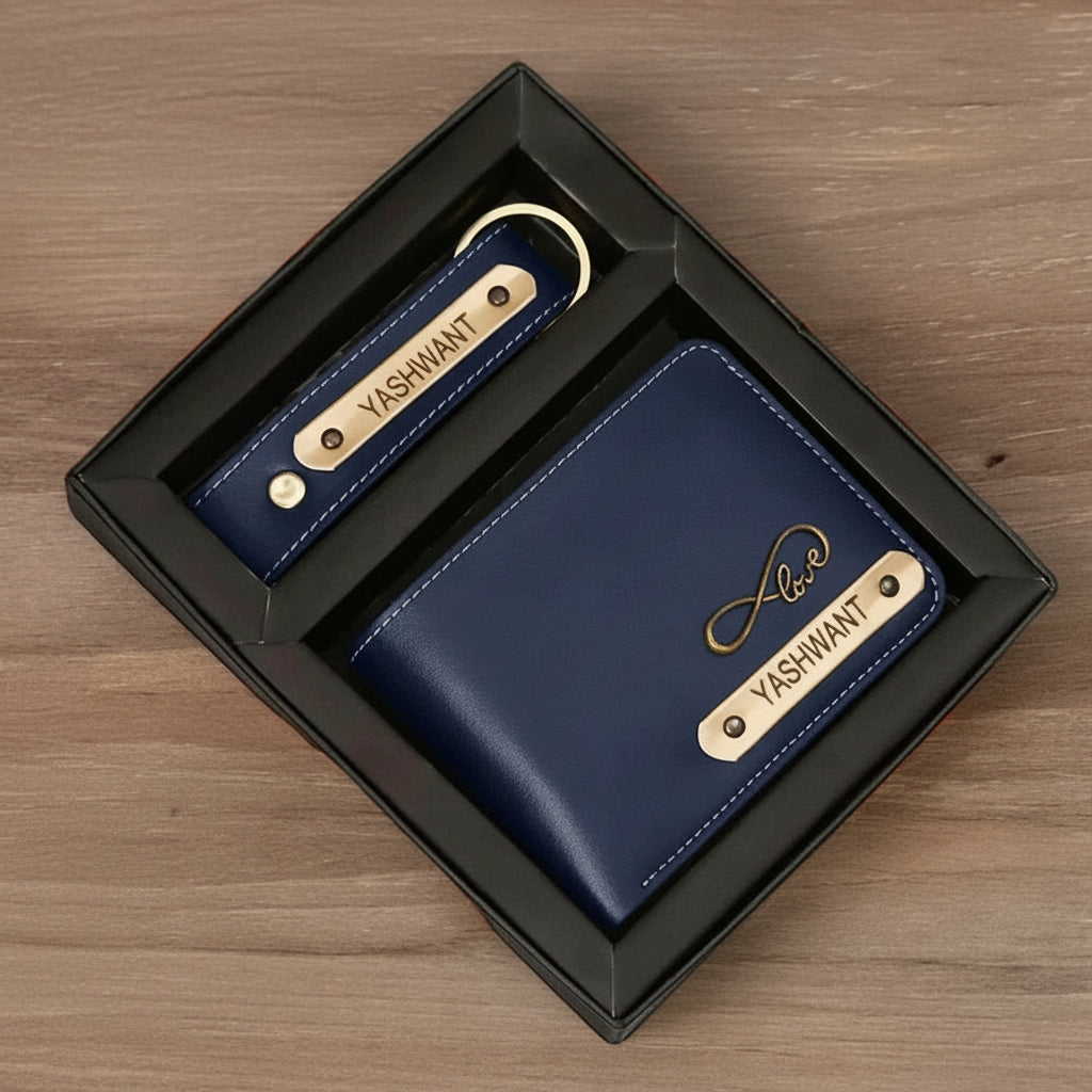 Men’s Wallet Combo – Stylish Leather Wallet + Keychain Gift Set