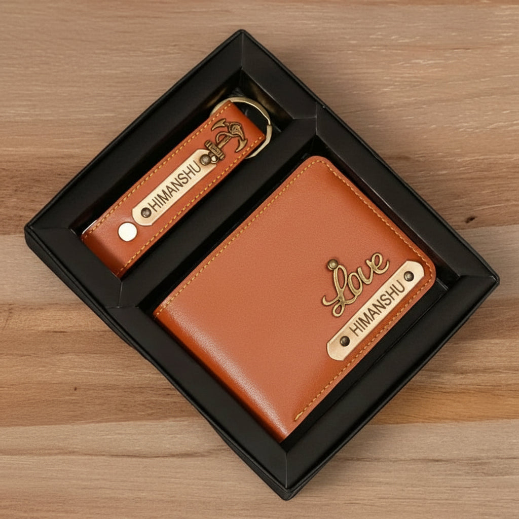 Men’s Wallet Combo – Stylish Leather Wallet + Keychain Gift Set