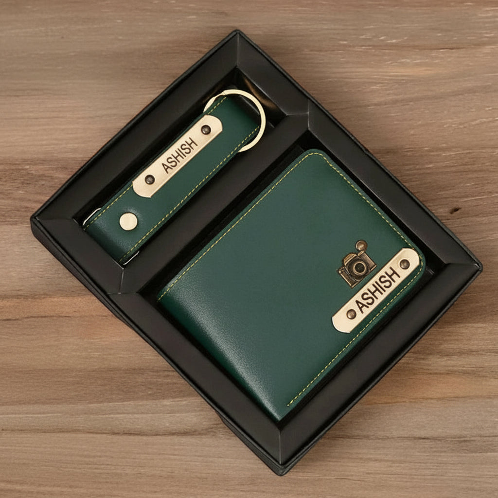 Men’s Wallet Combo – Stylish Leather Wallet + Keychain Gift Set