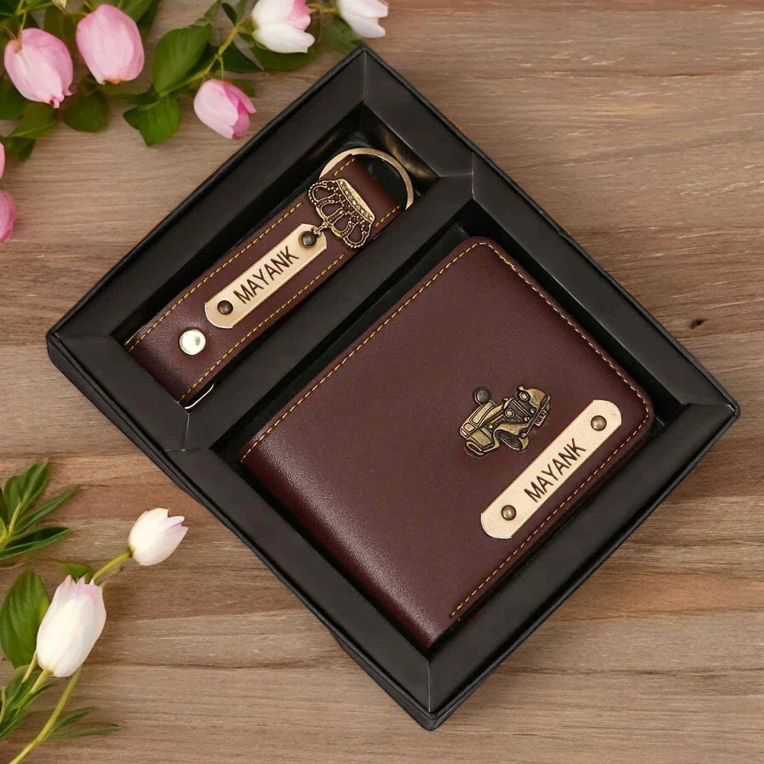 Men’s Wallet Combo – Stylish Leather Wallet + Keychain Gift Set