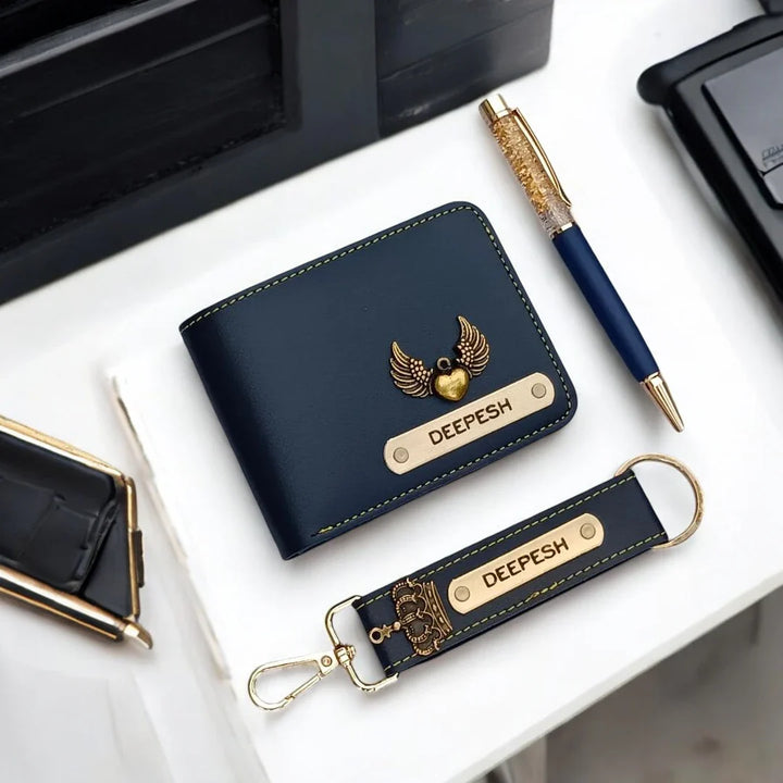 Premium Wallet Combo 2.0 – Stylish Wallet, Pen & Keychain Gift Set