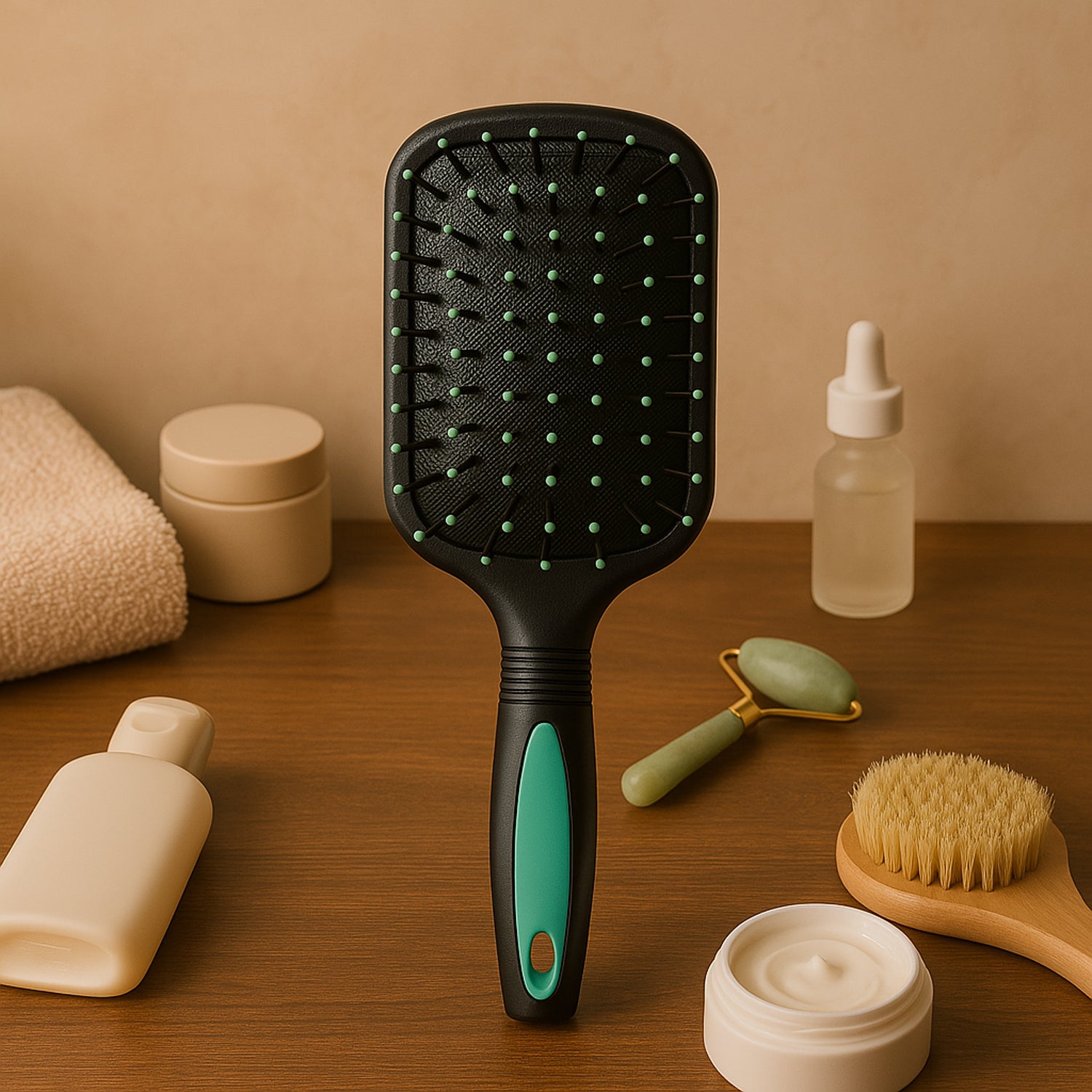 2-in-1 Hair Comb Brush with Built-in Mirror – Compact Design