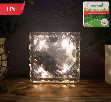 Solar Ice Cube Garden Light – Warm White LED for Outdoor Decor