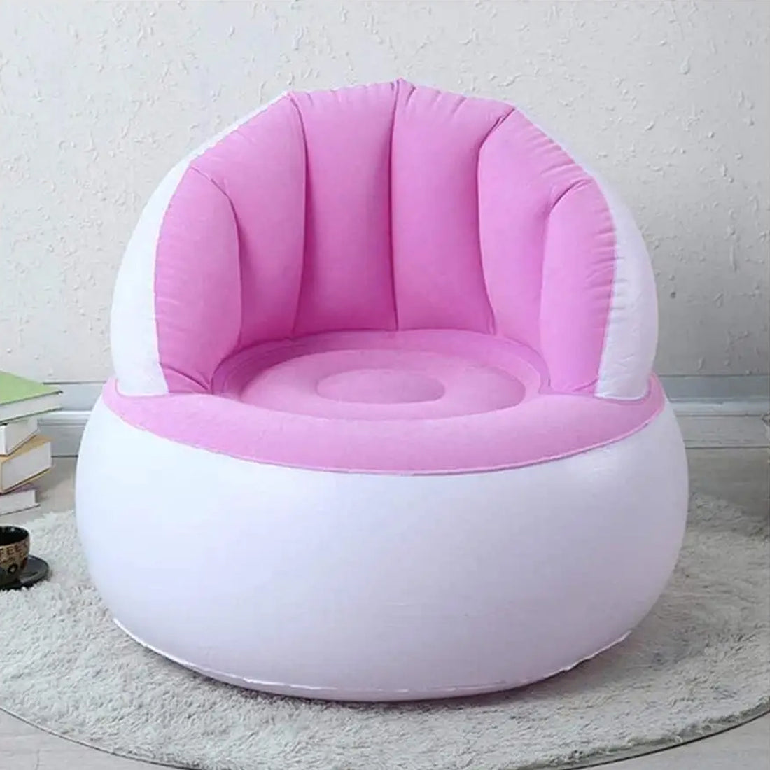 Kids Inflatable Sofa Chair with Backrest & Foot Pump (1 Set)