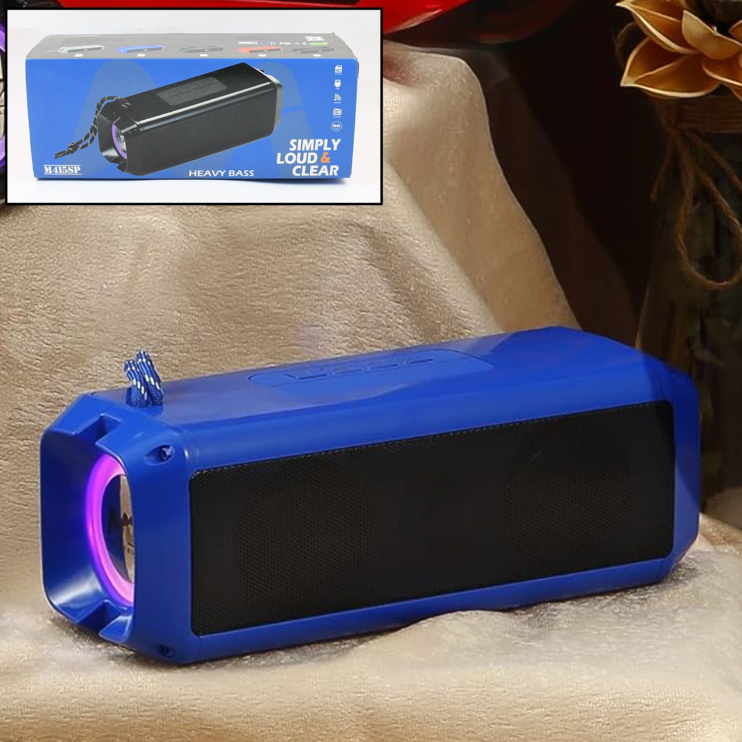 Portable Wireless Bluetooth Speaker – Rechargeable, Compact (1 Pc)