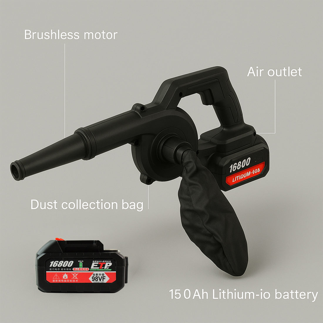 Multi-Purpose Air Blower & Vacuum Combo – Home & Garden Cleaning Kit